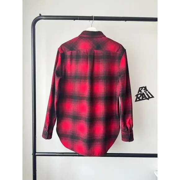 Saint Laurent Brushed Plaid Overshirt